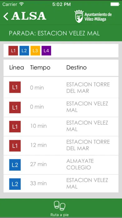 Tangkapan layar Autobuses Vélez-Málaga