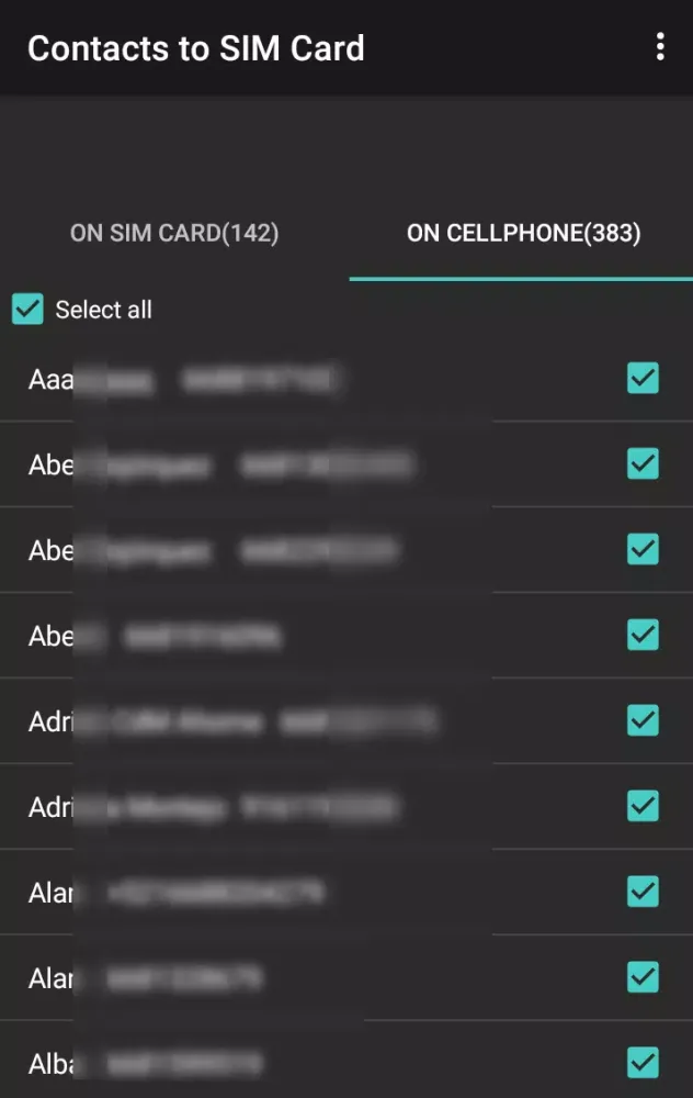 Contacts to SIM应用截图