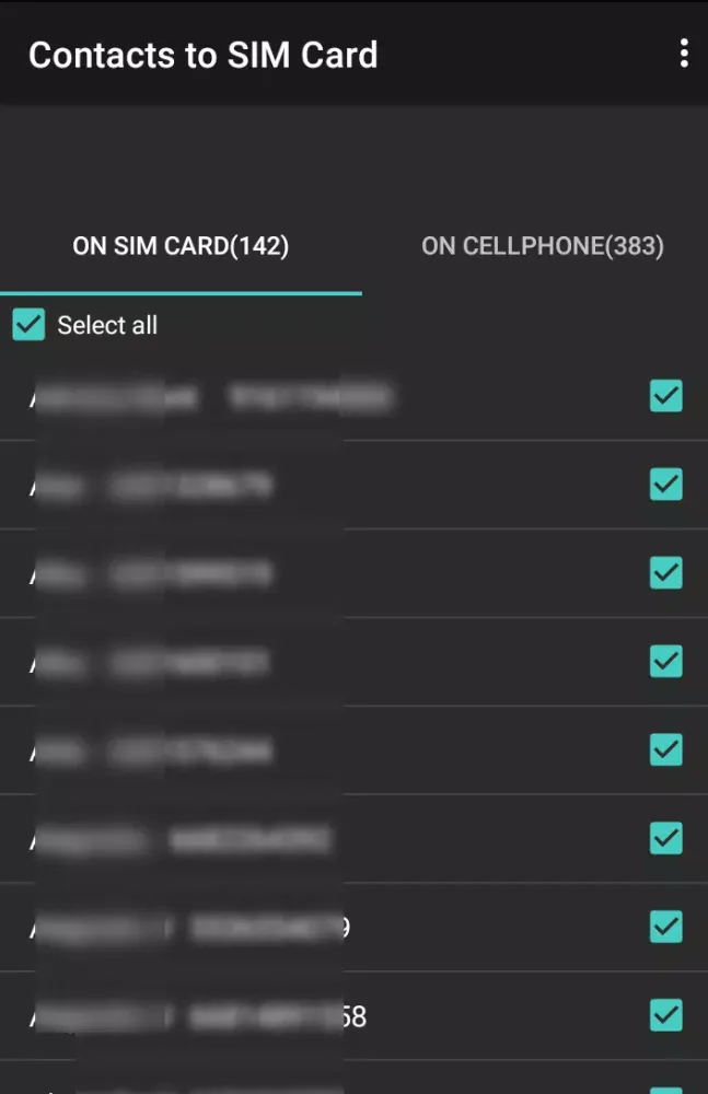 Contacts to SIM应用截图
