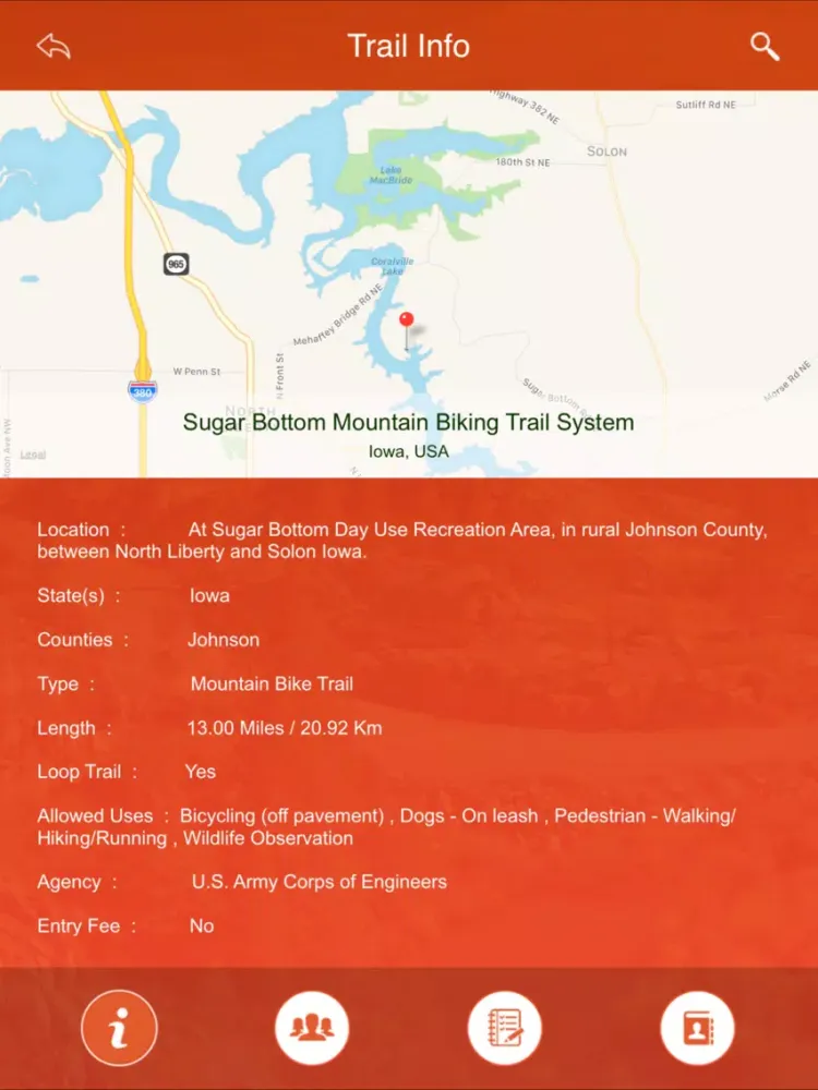 Ảnh chụp màn hình của Iowa State Parks & Trails iPad 