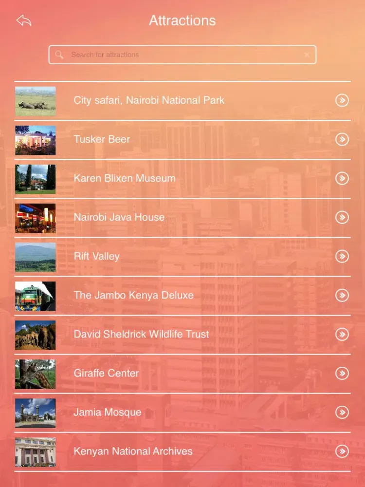 Tangkapan layar Nairobi Tourism Guide iPad 