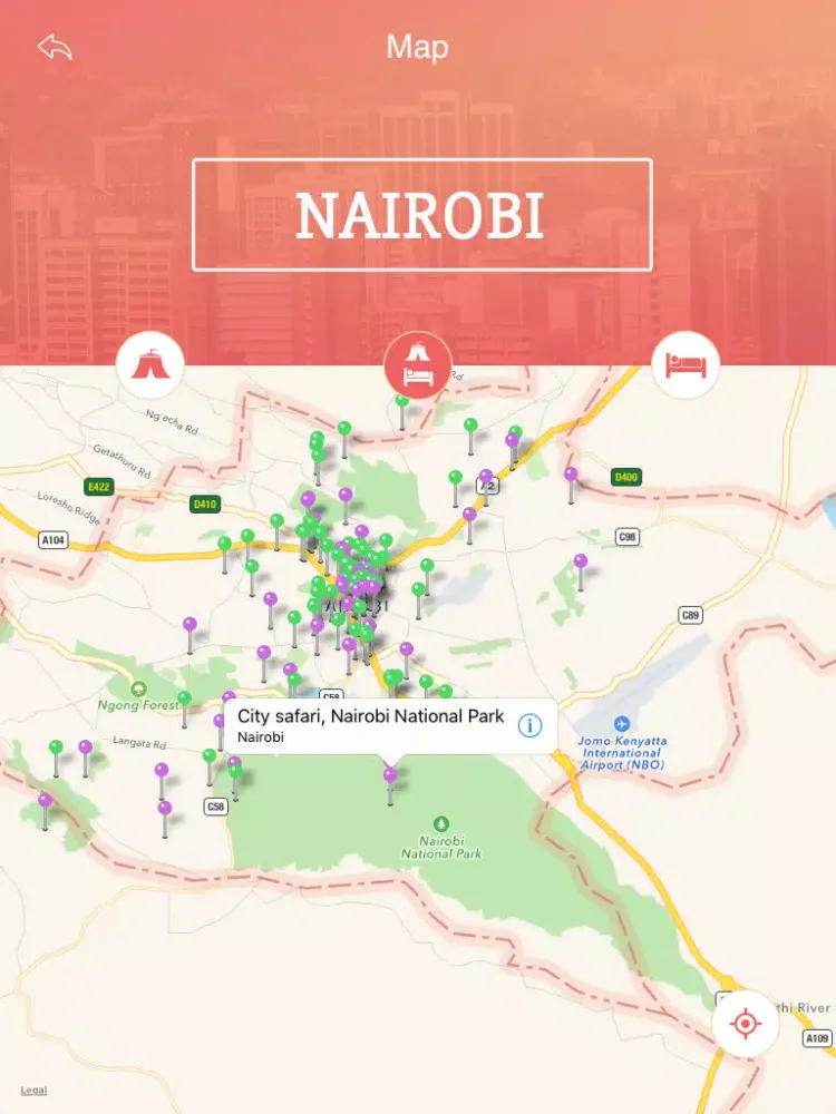 Tangkapan layar Nairobi Tourism Guide iPad 