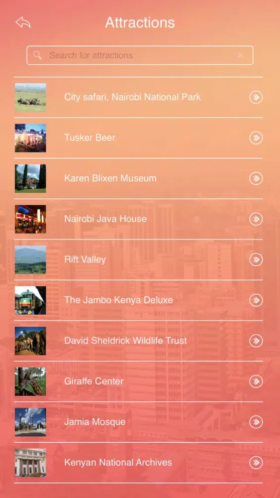 Tangkapan layar Nairobi Tourism Guide