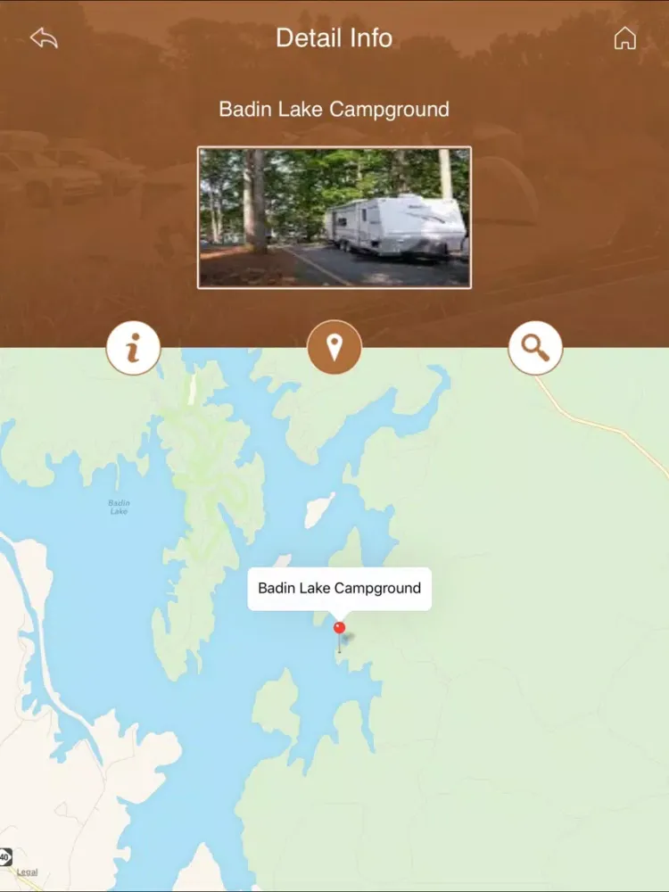Capturas de tela do North Carolina Camping & RV Parks iPad 