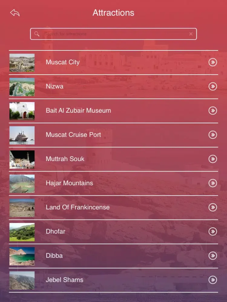 Tangkapan skrin Tourism Oman iPad 