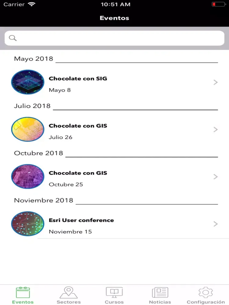 Ảnh chụp màn hình của Eventos Esri Ecuador iPad 