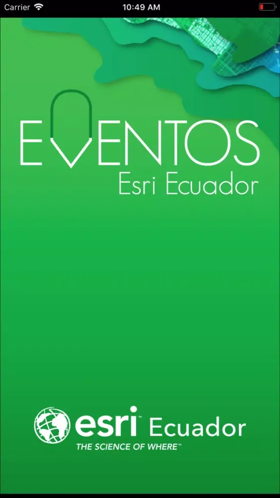 Ảnh chụp màn hình của Eventos Esri Ecuador