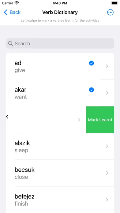 Capturas de pantalla de Hungarian Verb Blitz