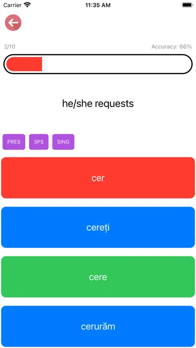 Capturas de pantalla de Romanian Verb Blitz