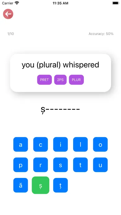 Capturas de pantalla de Romanian Verb Blitz