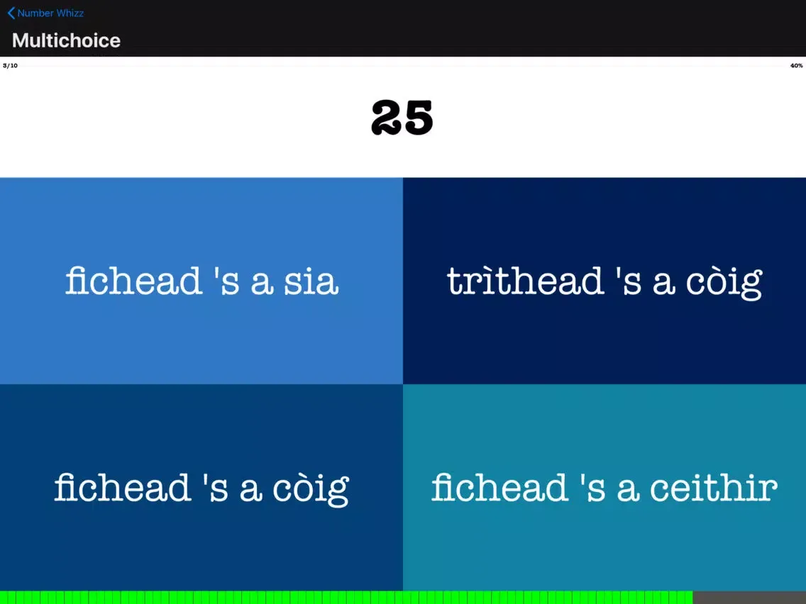 Scottish Gaelic Number Whizz iPad  স্ক্রিনশট