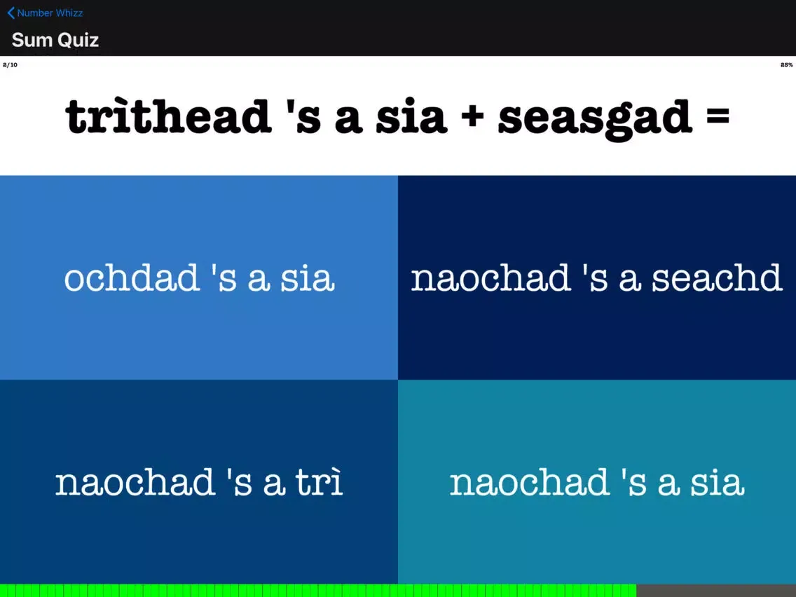 Scottish Gaelic Number Whizz iPad  স্ক্রিনশট