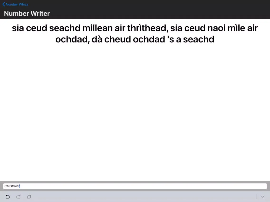 Scottish Gaelic Number Whizz iPad  স্ক্রিনশট