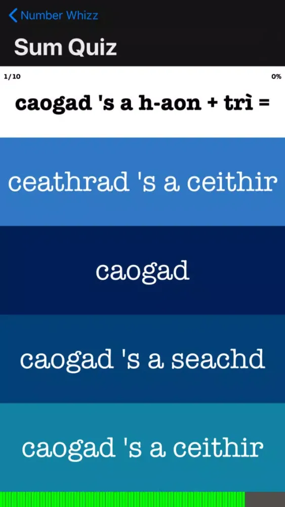 Scottish Gaelic Number Whizz স্ক্রিনশট