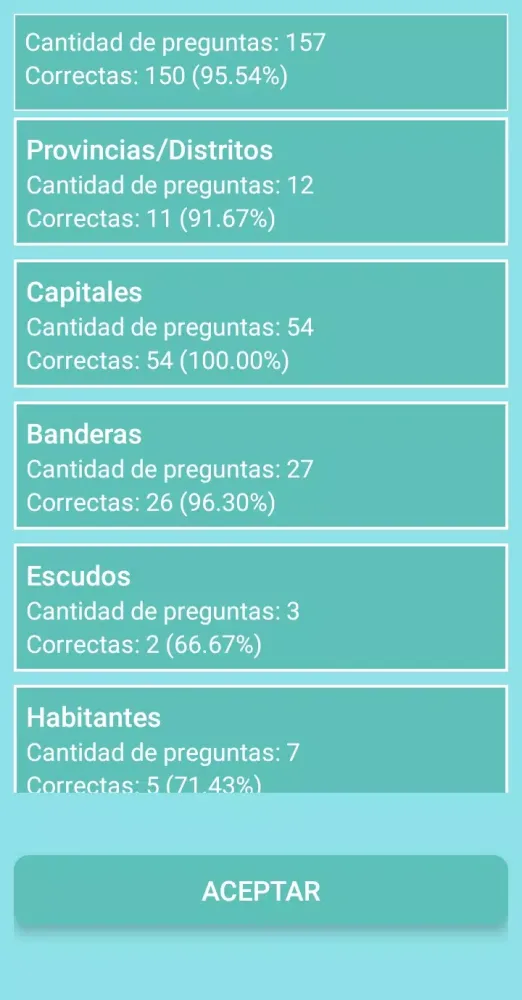 Zrzuty ekranu Mapa de Argentina - Quiz