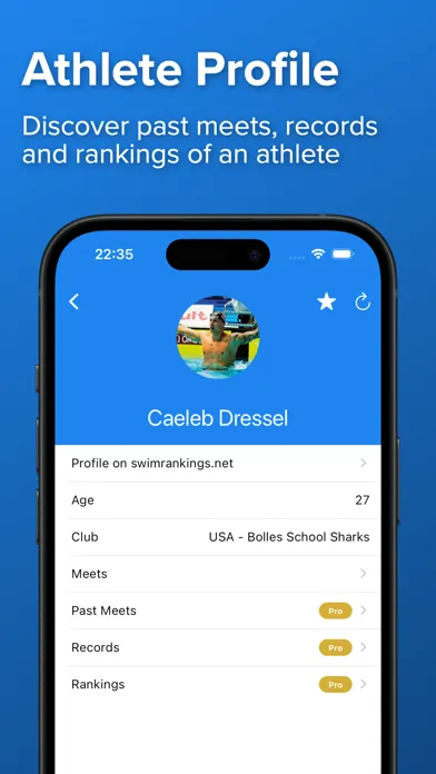 Capturas de tela do SplashMe - Swim Results
