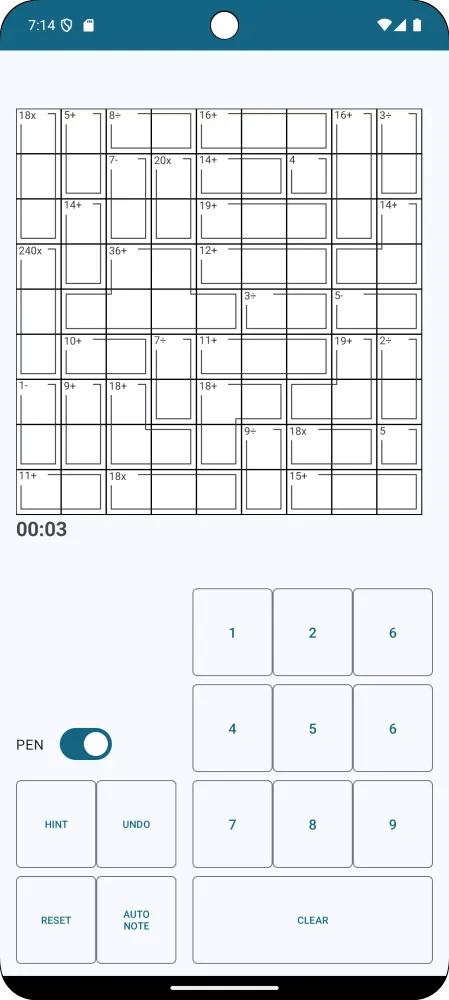 Mathdoku سکرین شاٹس