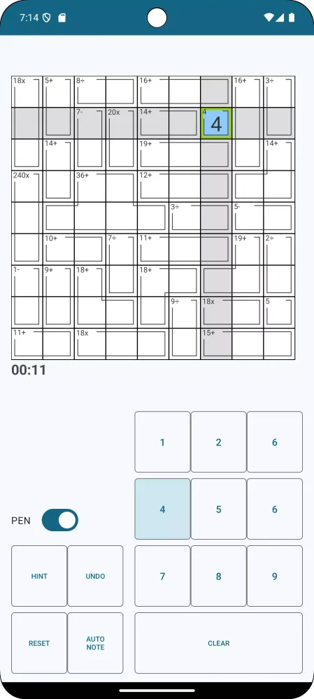Mathdoku سکرین شاٹس