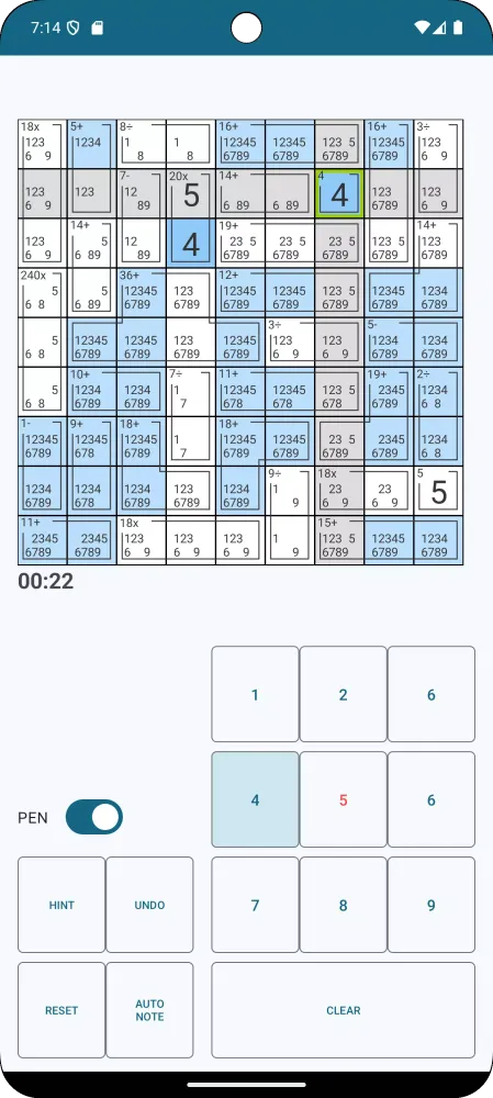 Mathdoku سکرین شاٹس