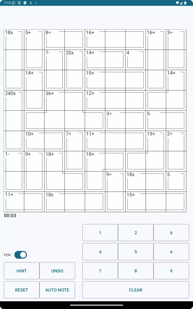 Mathdoku سکرین شاٹس