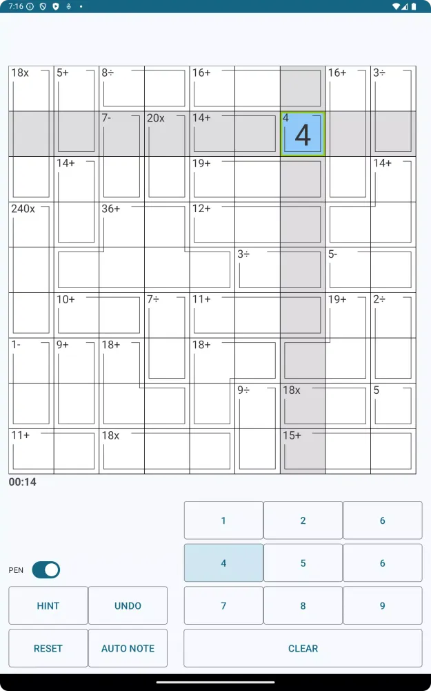 Mathdoku سکرین شاٹس