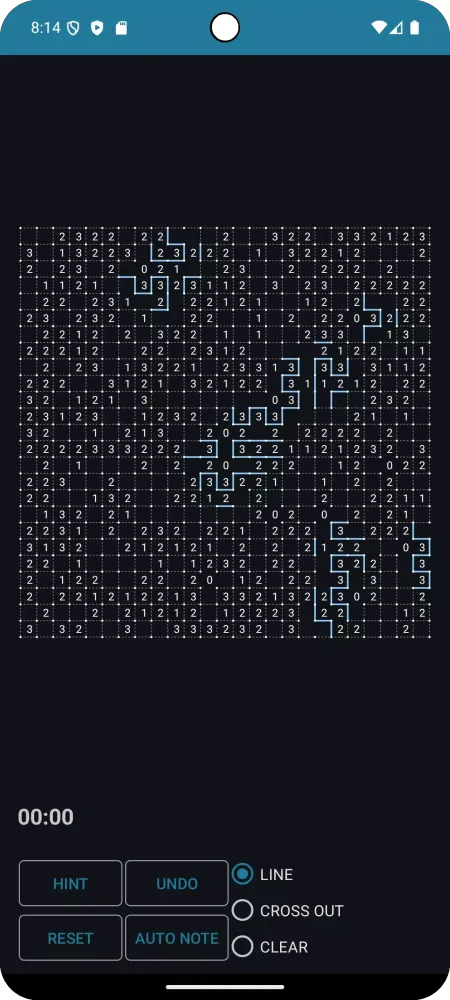 Tangkapan skrin Slitherlink