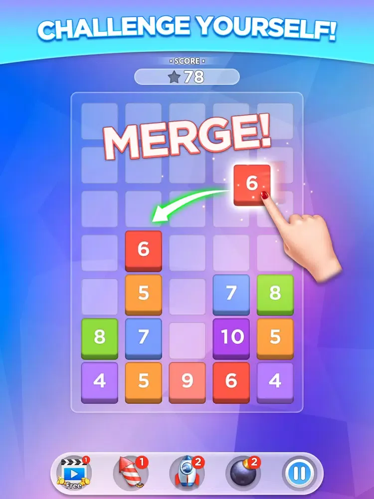 Capturas de pantalla de Merge Number Puzzle. iPad 