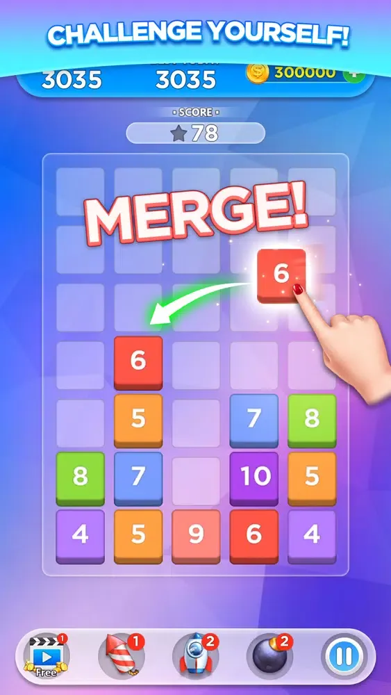 Capturas de pantalla de Merge Number Puzzle.