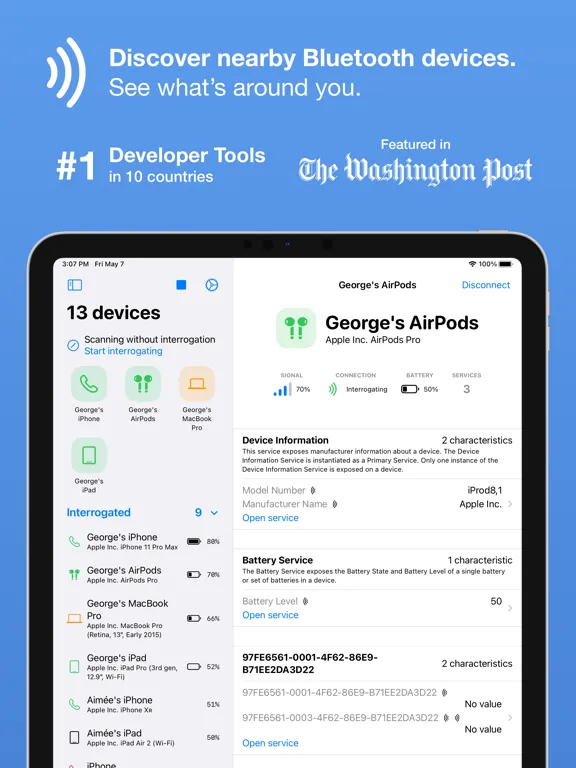 Bluetooth Inspector iPad  Screenshots