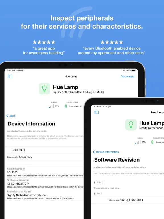 Bluetooth Inspector iPad  Screenshots