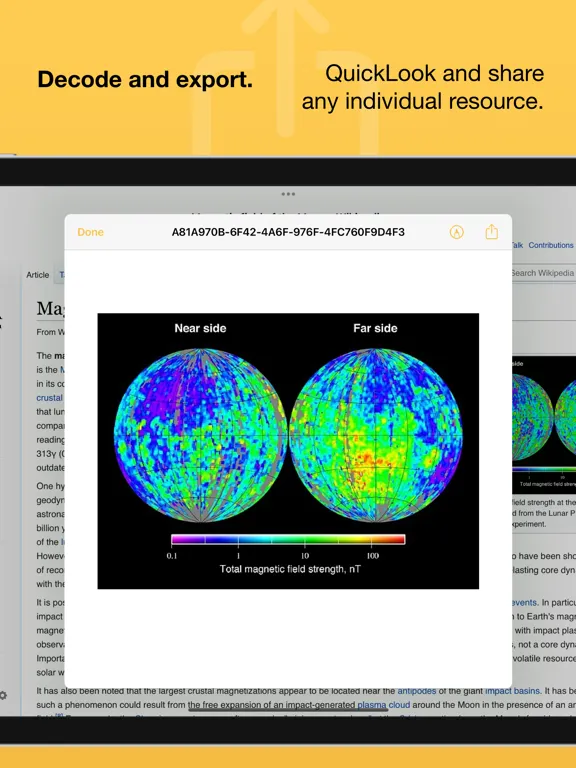 Capturas de tela do Web Archive Inspector iPad 
