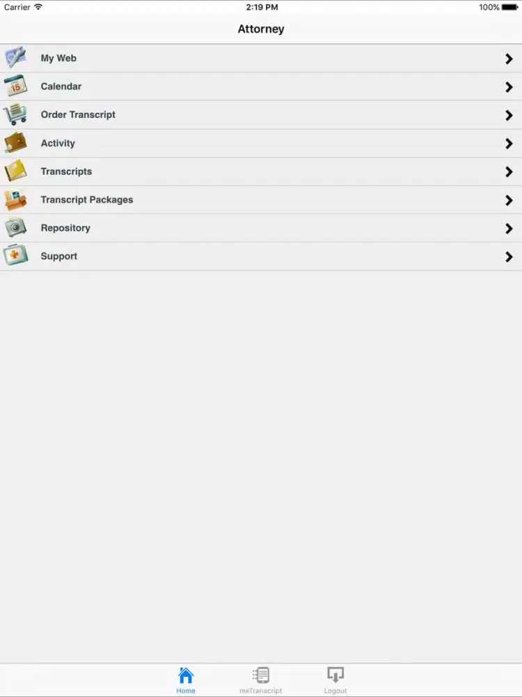 Elizabeth Gallo Court Reporting Mobile iPad  স্ক্রিনশট