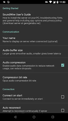 Captures d'écran de SoundWire Full-Audio Streaming