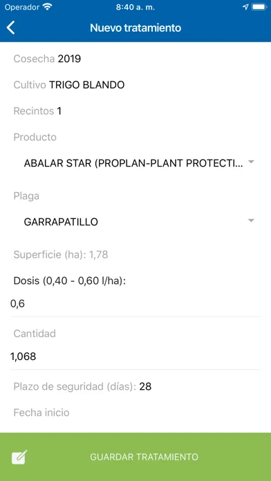 Screenshot di Cuaderno de Campo SOAGA