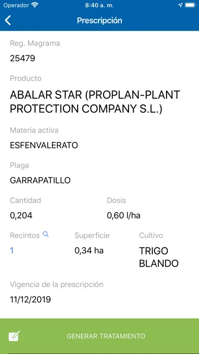 Screenshot di Cuaderno de Campo SOAGA