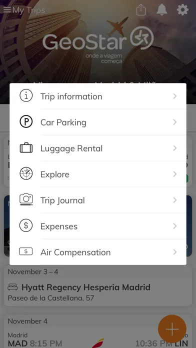 Capturas de tela do GeoStar Trip - My itinerary