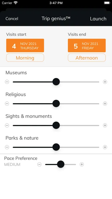 Capturas de tela do GeoStar Trip - My itinerary