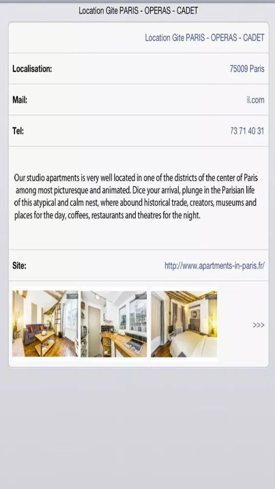 Capturas de pantalla de B&B, Gîtes in France