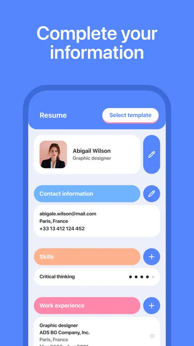 Resume & CV Builder: Templates Ekran Görüntüleri