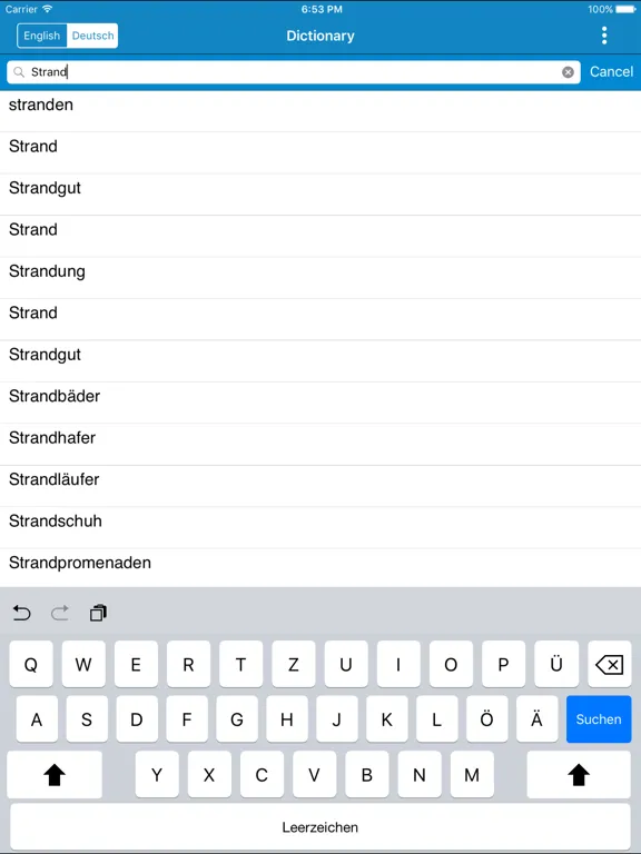 German to English & English to German Dictionary iPad  स्क्रीनशॉट