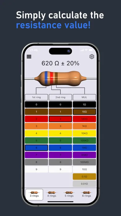 Zrzuty ekranu Resistance Color Calculator