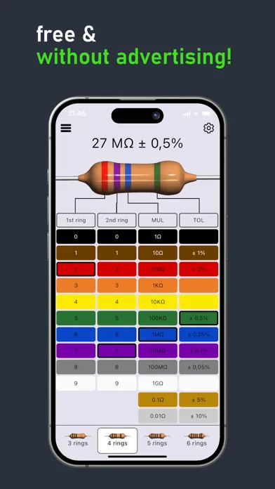 Zrzuty ekranu Resistance Color Calculator
