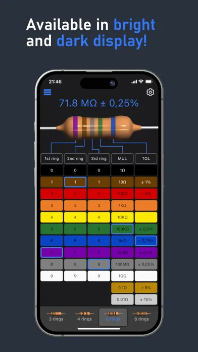 Zrzuty ekranu Resistance Color Calculator