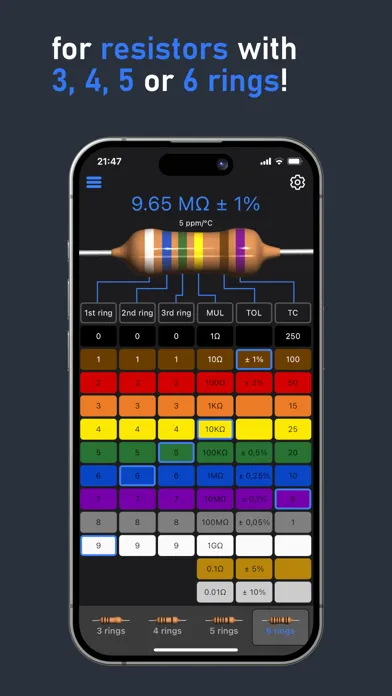 Zrzuty ekranu Resistance Color Calculator