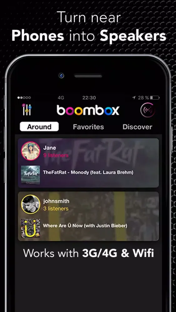 Tangkapan skrin BOOMBOX Music Syncing