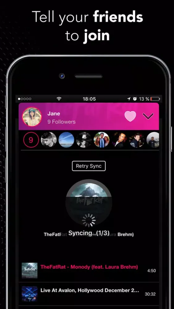 Tangkapan skrin BOOMBOX Music Syncing