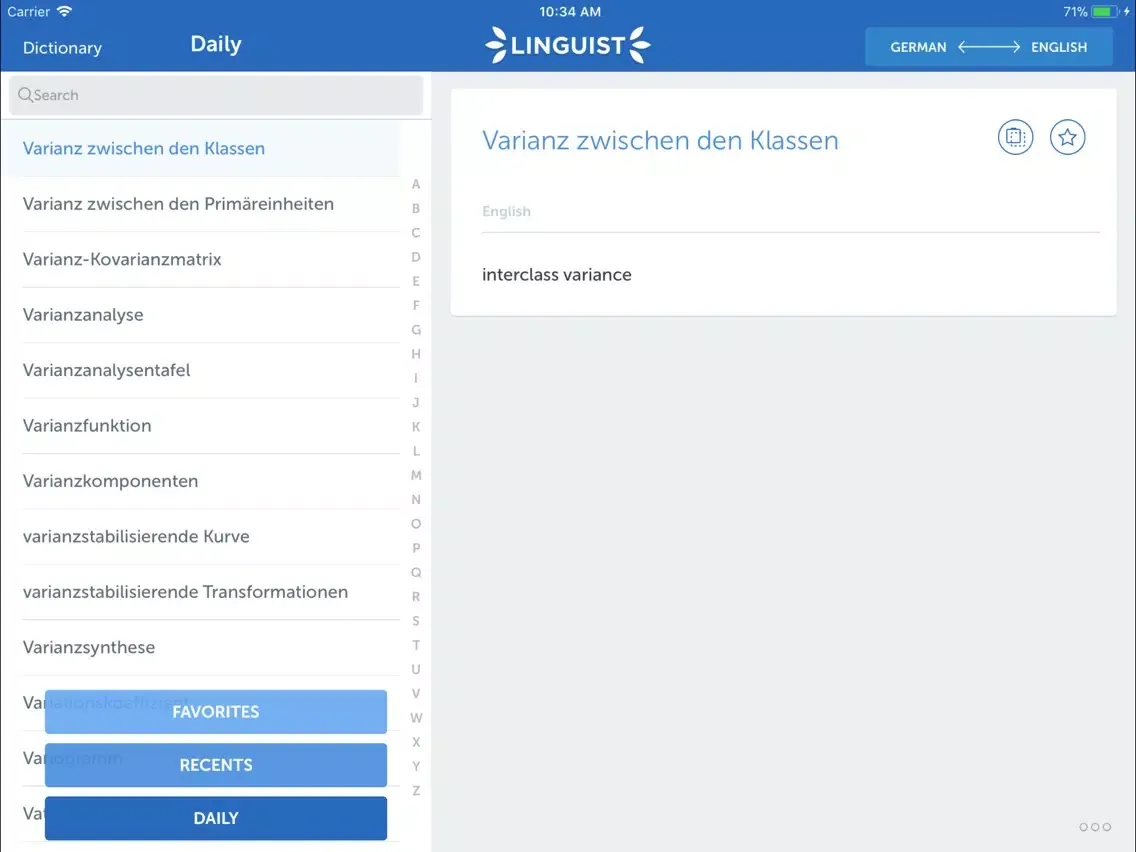 Linguist Finance Terms EN-DE iPad  スクリーンショット
