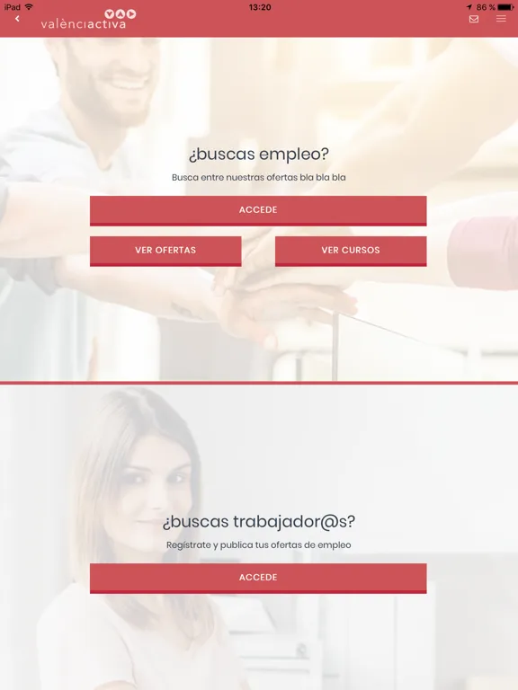 Tangkapan layar València Activa iPad 