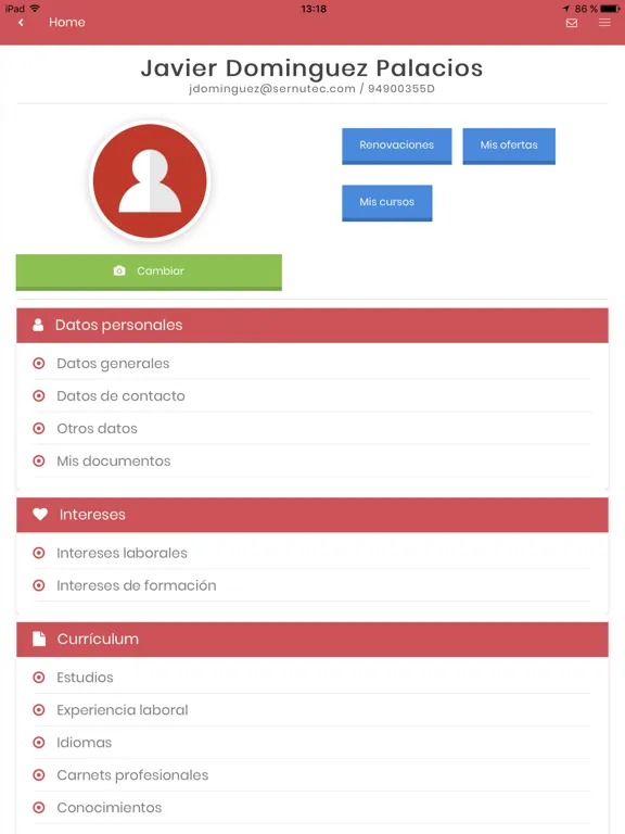 Tangkapan layar València Activa iPad 