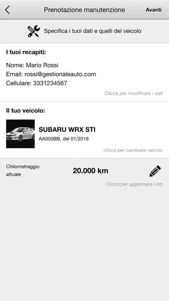Capturas de tela do Auto Italia